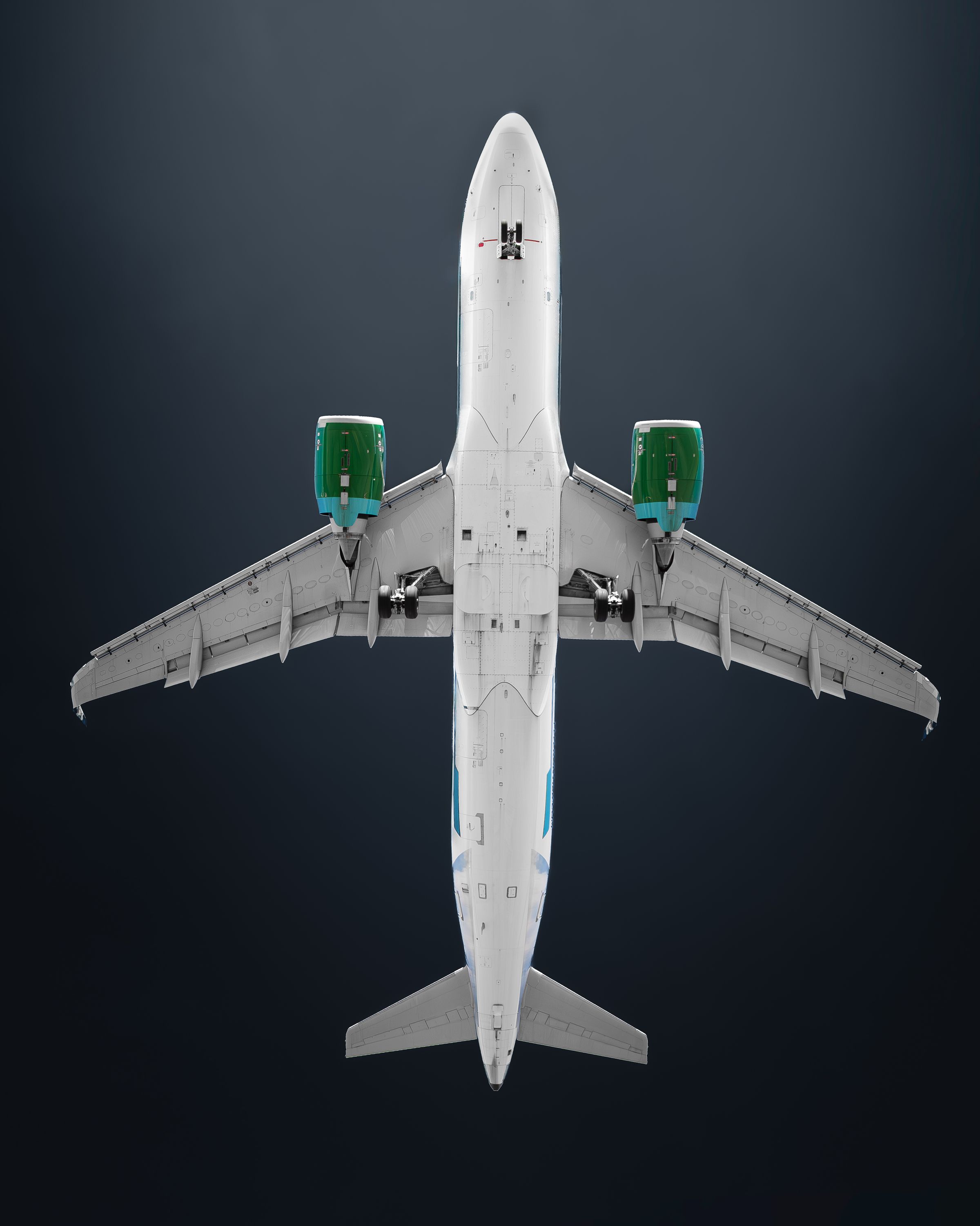 Passenger aircraft flying overhead